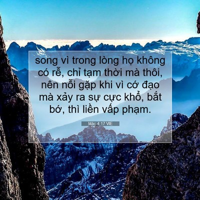 Picture 07 - Mác 4:17 VIE - song vì trong lòng họ không có rễ, chỉ - Bible Verse Picture