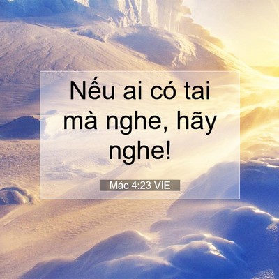 Picture 07 - Mác 4:23 VIE - Nếu ai có tai mà nghe, hãy - Bible Verse Picture