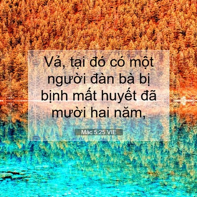 Picture 07 - Mác 5:25 VIE - Vả, tại đó có một người đàn bà - Bible Verse Picture