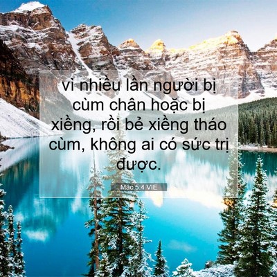 Picture 07 - Mác 5:4 VIE - vì nhiều lần người bị cùm chân hoặc - Bible Verse Picture