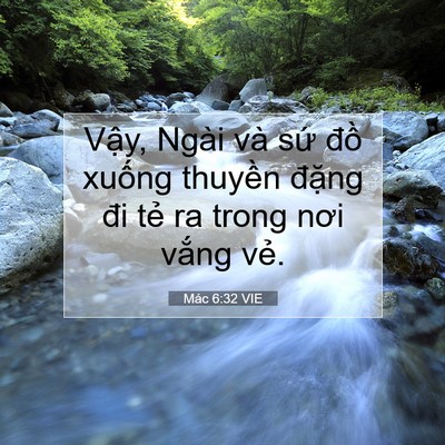 Picture 07 - Mác 6:32 VIE - Vậy, Ngài và sứ đồ xuống thuyền - Bible Verse Picture