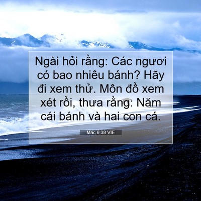 Picture 07 - Mác 6:38 VIE - Ngài hỏi rằng: Các ngươi có bao nhiêu - Bible Verse Picture