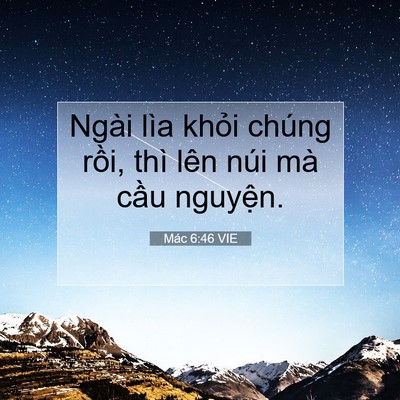 Picture 07 - Mác 6:46 VIE - Ngài lìa khỏi chúng rồi, thì lên núi - Bible Verse Picture