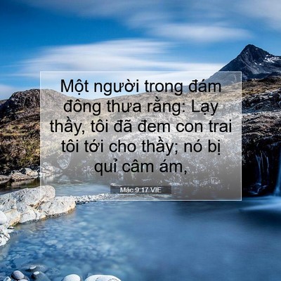 Picture 07 - Mác 9:17 VIE - Một người trong đám đông thưa rằng: - Bible Verse Picture