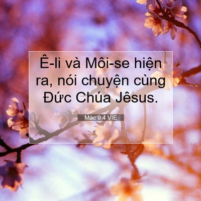 Picture 07 - Mác 9:4 VIE - Ê-li và Môi-se hiện ra, nói chuyện cùng - Bible Verse Picture