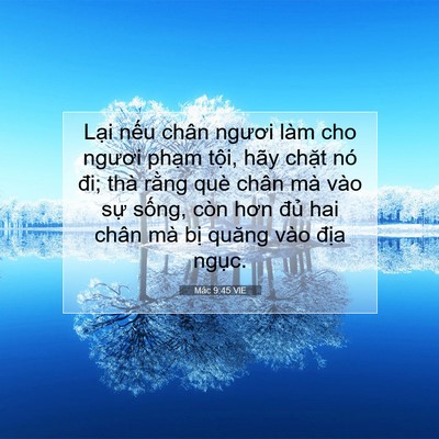 Picture 07 - Mác 9:45 VIE - Lại nếu chân ngươi làm cho ngươi phạm - Bible Verse Picture