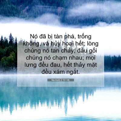 Picture 07 - Na-hum 2:10 VIE - Nó đã bị tàn phá, trống không, và - Bible Verse Picture