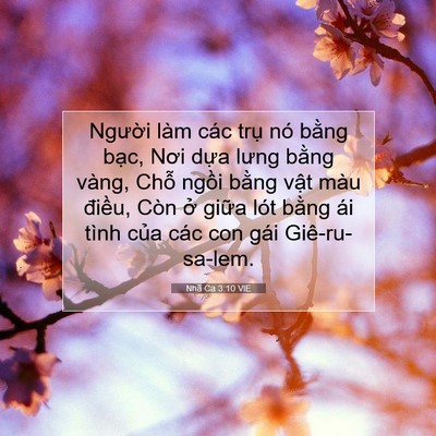 Picture 07 - Nhã Ca 3:10 VIE - Người làm các trụ nó bằng bạc, Nơi - Bible Verse Picture