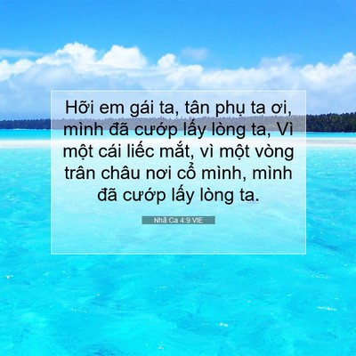 Picture 07 - Nhã Ca 4:9 VIE - Hỡi em gái ta, tân phụ ta ơi, mình đã - Bible Verse Picture
