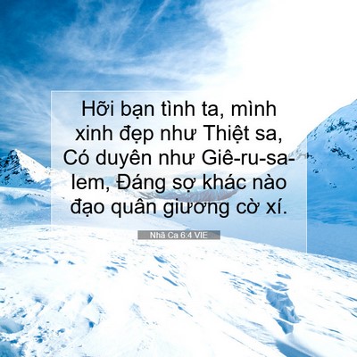 Picture 07 - Nhã Ca 6:4 VIE - Hỡi bạn tình ta, mình xinh đẹp như - Bible Verse Picture