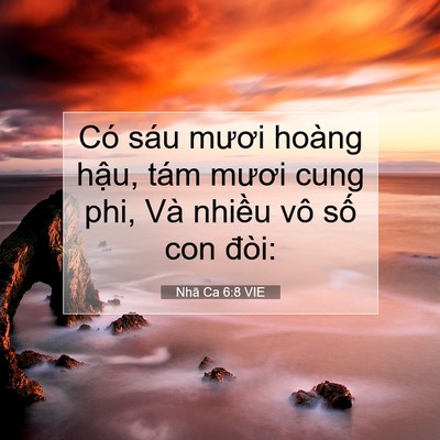 Picture 07 - Nhã Ca 6:8 VIE - Có sáu mươi hoàng hậu, tám mươi cung - Bible Verse Picture