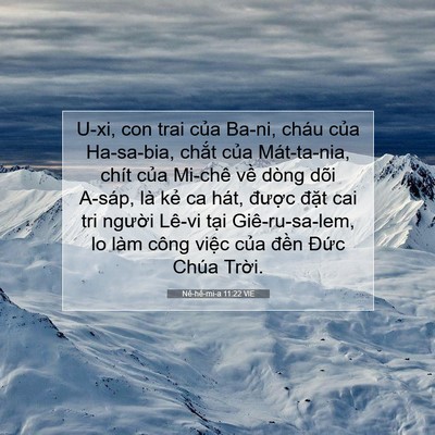 Picture 07 - Nê-hê-mi-a 11:22 VIE - U-xi, con trai của Ba-ni, cháu của - Bible Verse Picture