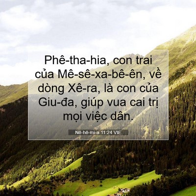 Picture 07 - Nê-hê-mi-a 11:24 VIE - Phê-tha-hia, con trai của Mê-sê-xa-bê-ên, - Bible Verse Picture
