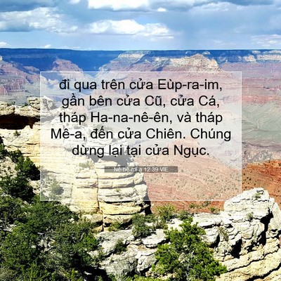 Picture 07 - Nê-hê-mi-a 12:39 VIE - đi qua trên cửa Eùp-ra-im, gần bên cửa - Bible Verse Picture