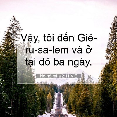 Picture 07 - Nê-hê-mi-a 2:11 VIE - Vậy, tôi đến Giê-ru-sa-lem và ở tại - Bible Verse Picture
