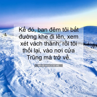 Picture 07 - Nê-hê-mi-a 2:15 VIE - Kế đó, ban đêm tôi bắt đường khe đi - Bible Verse Picture