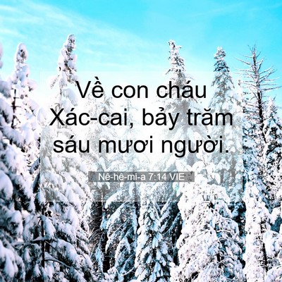 Picture 07 - Nê-hê-mi-a 7:14 VIE - Về con cháu Xác-cai, bảy trăm sáu mươi - Bible Verse Picture