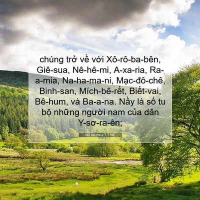 Picture 07 - Nê-hê-mi-a 7:7 VIE - chúng trở về với Xô-rô-ba-bên, - Bible Verse Picture
