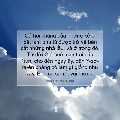 Picture 07 - Nê-hê-mi-a 8:17 VIE - Cả hội chúng của những kẻ bị bắt - Bible Verse Picture