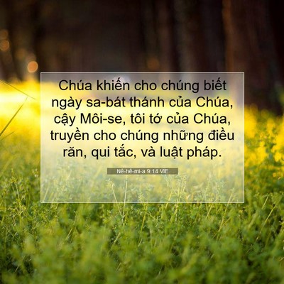 Picture 07 - Nê-hê-mi-a 9:14 VIE - Chúa khiến cho chúng biết ngày sa-bát - Bible Verse Picture