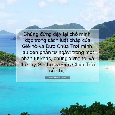 Picture 07 - Nê-hê-mi-a 9:3 VIE - Chúng đứng dậy tại chỗ mình, đọc - Bible Verse Picture