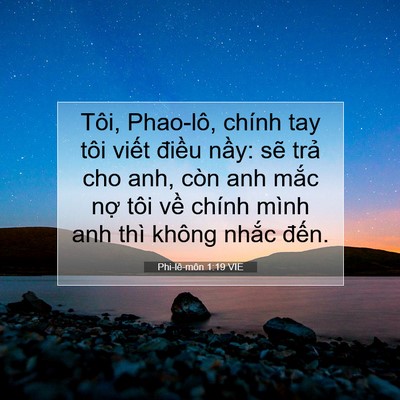 Picture 07 - Phi-lê-môn 1:19 VIE - Tôi, Phao-lô, chính tay tôi viết điều - Bible Verse Picture