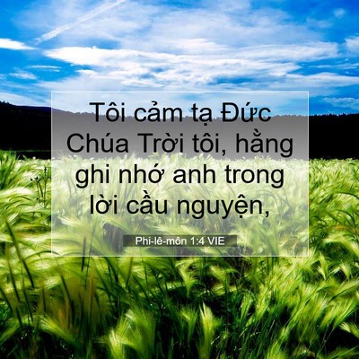 Picture 07 - Phi-lê-môn 1:4 VIE - Tôi cảm tạ Đức Chúa Trời tôi, hằng - Bible Verse Picture