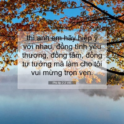 Picture 07 - Phi-líp 2:2 VIE - thì anh em hãy hiệp ý với nhau, đồng - Bible Verse Picture
