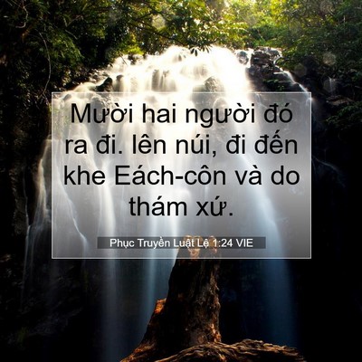 Picture 07 - Phục Truyền Luật Lệ 1:24 VIE - Mười hai người đó ra đi. lên núi, đi - Bible Verse Picture
