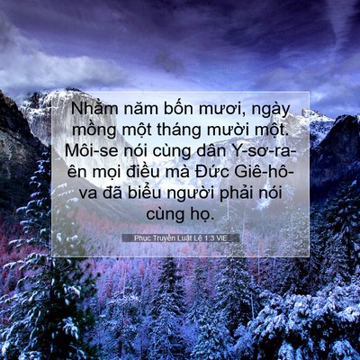 Picture 07 - Phục Truyền Luật Lệ 1:3 VIE - Nhằm năm bốn mươi, ngày mồng một - Bible Verse Picture