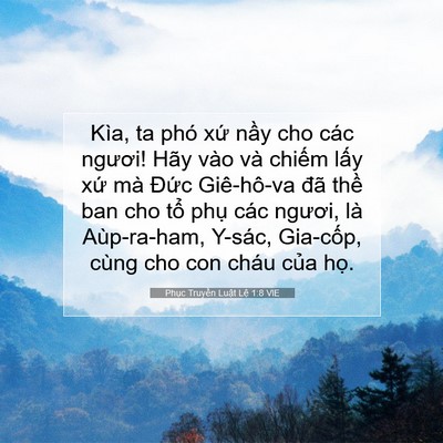 Picture 07 - Phục Truyền Luật Lệ 1:8 VIE - Kìa, ta phó xứ nầy cho các ngươi! Hãy - Bible Verse Picture