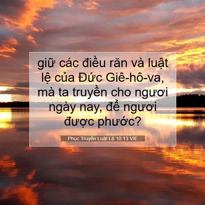 Picture 07 - Phục Truyền Luật Lệ 10:13 VIE - giữ các điều răn và luật lệ của - Bible Verse Picture