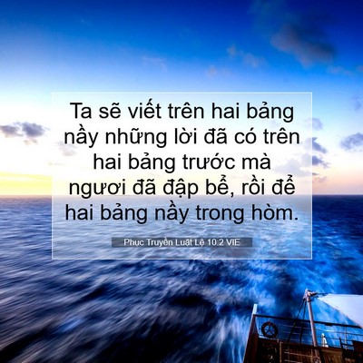 Picture 07 - Phục Truyền Luật Lệ 10:2 VIE - Ta sẽ viết trên hai bảng nầy những - Bible Verse Picture