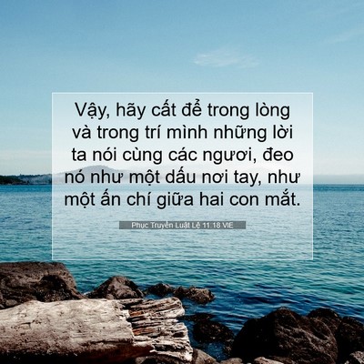 Picture 07 - Phục Truyền Luật Lệ 11:18 VIE - Vậy, hãy cất để trong lòng và trong - Bible Verse Picture