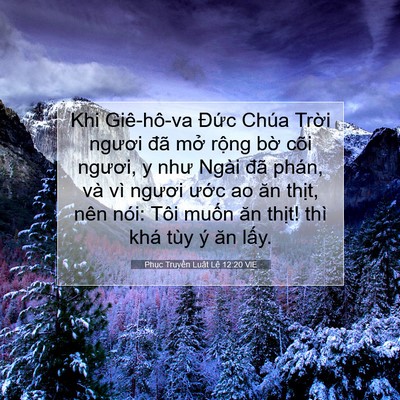 Picture 07 - Phục Truyền Luật Lệ 12:20 VIE - Khi Giê-hô-va Đức Chúa Trời ngươi đã - Bible Verse Picture