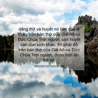 Picture 07 - Phục Truyền Luật Lệ 12:27 VIE - dâng thịt và huyết nó làm của lễ - Bible Verse Picture