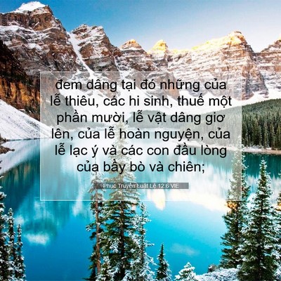 Picture 07 - Phục Truyền Luật Lệ 12:6 VIE - đem dâng tại đó những của lễ thiêu, - Bible Verse Picture