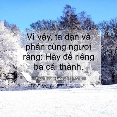 Picture 07 - Phục Truyền Luật Lệ 19:7 VIE - Vì vậy, ta dặn và phán cùng ngươi - Bible Verse Picture