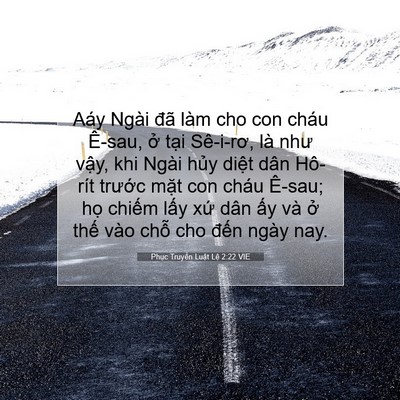 Picture 07 - Phục Truyền Luật Lệ 2:22 VIE - Aáy Ngài đã làm cho con cháu Ê-sau, ở - Bible Verse Picture