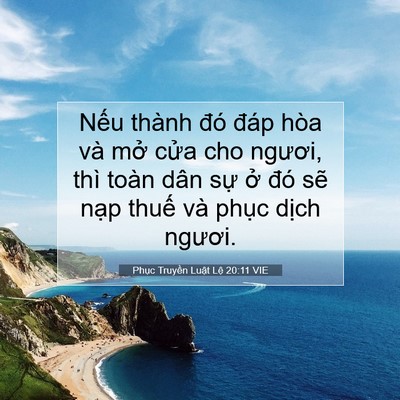 Picture 07 - Phục Truyền Luật Lệ 20:11 VIE - Nếu thành đó đáp hòa và mở cửa cho - Bible Verse Picture