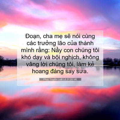 Picture 07 - Phục Truyền Luật Lệ 21:20 VIE - Đoạn, cha mẹ sẽ nói cùng các trưởng - Bible Verse Picture