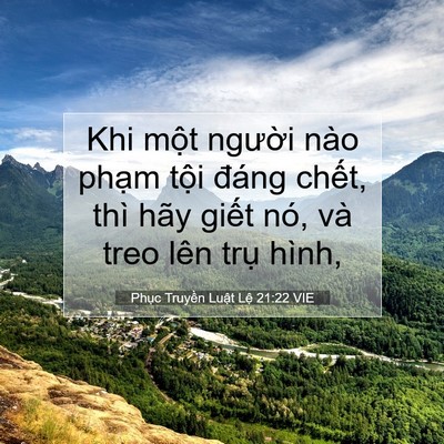 Picture 07 - Phục Truyền Luật Lệ 21:22 VIE - Khi một người nào phạm tội đáng - Bible Verse Picture