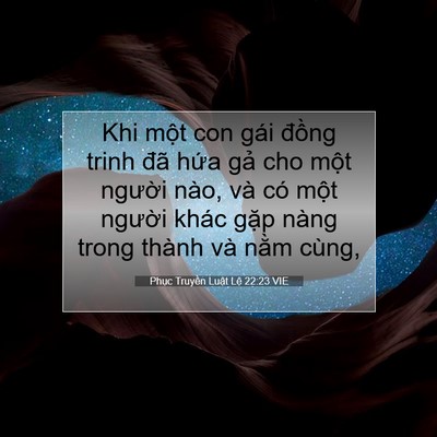 Picture 07 - Phục Truyền Luật Lệ 22:23 VIE - Khi một con gái đồng trinh đã hứa gả - Bible Verse Picture
