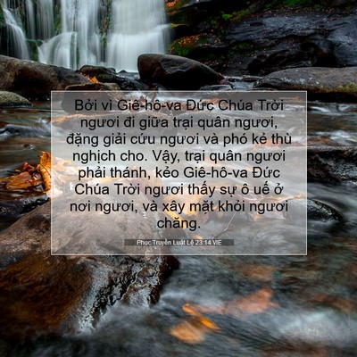 Picture 07 - Phục Truyền Luật Lệ 23:14 VIE - Bởi vì Giê-hô-va Đức Chúa Trời ngươi - Bible Verse Picture
