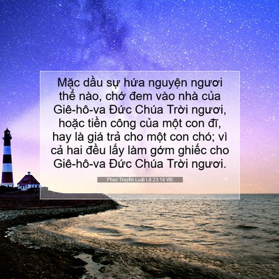 Picture 07 - Phục Truyền Luật Lệ 23:18 VIE - Mặc dầu sự hứa nguyện ngươi thể - Bible Verse Picture