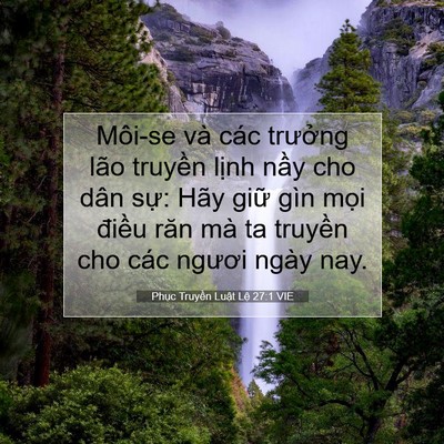 Picture 07 - Phục Truyền Luật Lệ 27:1 VIE - Môi-se và các trưởng lão truyền lịnh - Bible Verse Picture