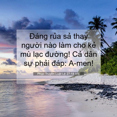 Picture 07 - Phục Truyền Luật Lệ 27:18 VIE - Đáng rủa sả thay người nào làm cho - Bible Verse Picture
