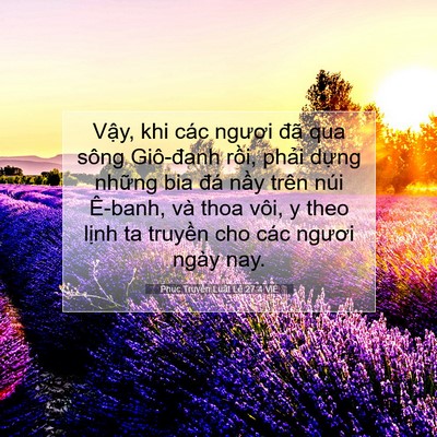 Picture 07 - Phục Truyền Luật Lệ 27:4 VIE - Vậy, khi các ngươi đã qua sông Giô-đanh - Bible Verse Picture