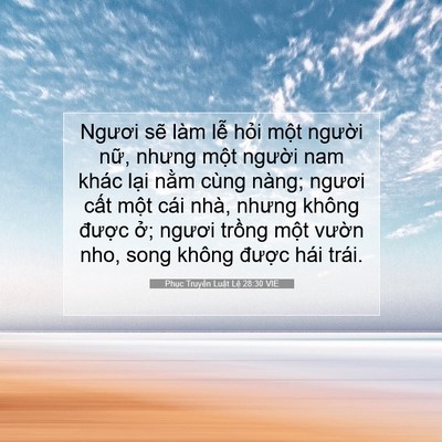 Picture 07 - Phục Truyền Luật Lệ 28:30 VIE - Ngươi sẽ làm lễ hỏi một người nữ, - Bible Verse Picture