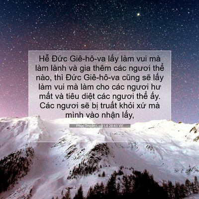 Picture 07 - Phục Truyền Luật Lệ 28:63 VIE - Hễ Đức Giê-hô-va lấy làm vui mà làm - Bible Verse Picture